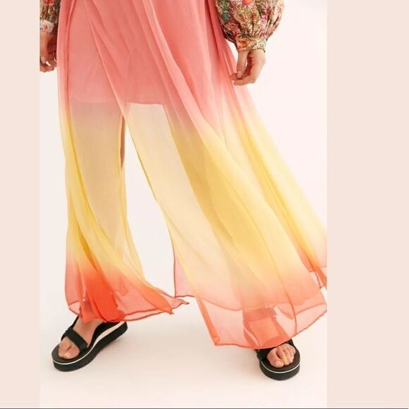 🆕FREE PEOPLE ONE OMBRÉ DIP DYE ARTEMIS MAXI SKIRT - Picture 4 of 4